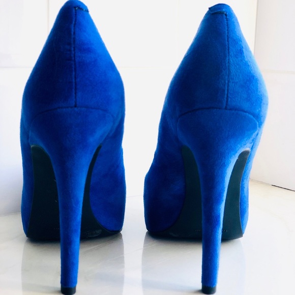 JESSICA SIMPSON Blue Suede Pumps - Picture 3 of 3